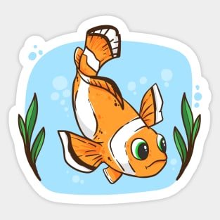 Hand Drawn Clown Fish Sticker